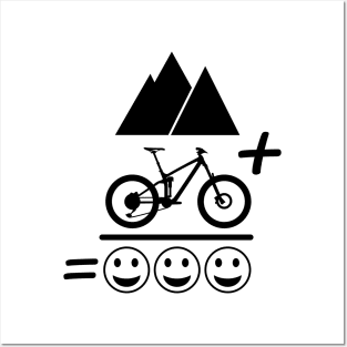 Mountains Biking Lover Mountains + Bike = Happiness Perfect Gift For Mountain Bikers Posters and Art